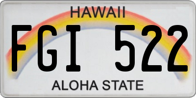 HI license plate FGI522
