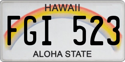 HI license plate FGI523