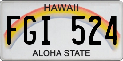 HI license plate FGI524