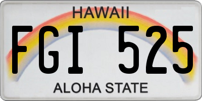 HI license plate FGI525