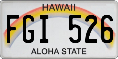 HI license plate FGI526