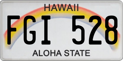 HI license plate FGI528