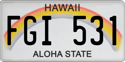 HI license plate FGI531