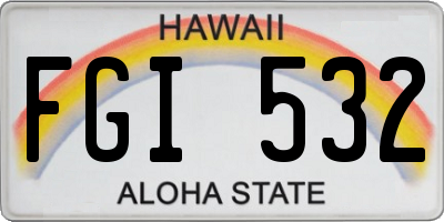 HI license plate FGI532