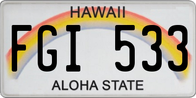 HI license plate FGI533