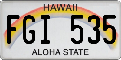 HI license plate FGI535