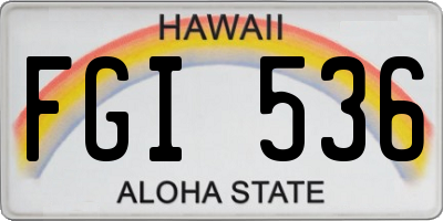 HI license plate FGI536