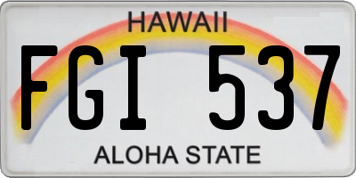 HI license plate FGI537