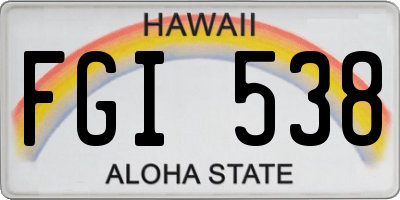 HI license plate FGI538