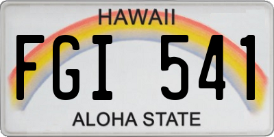 HI license plate FGI541