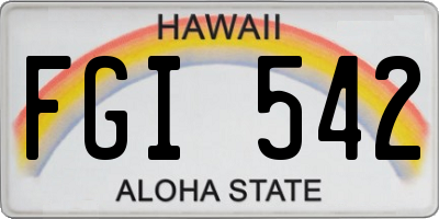 HI license plate FGI542