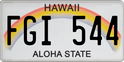 HI license plate FGI544