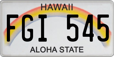 HI license plate FGI545