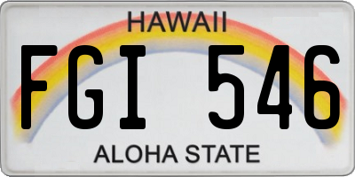 HI license plate FGI546