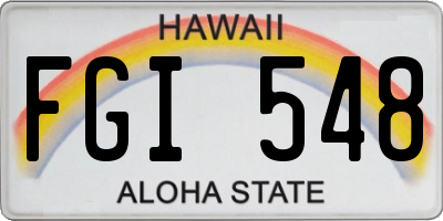 HI license plate FGI548