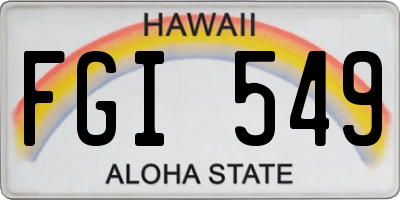 HI license plate FGI549