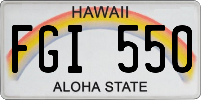 HI license plate FGI550