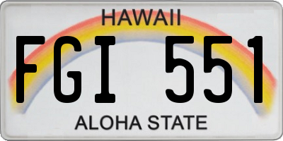 HI license plate FGI551