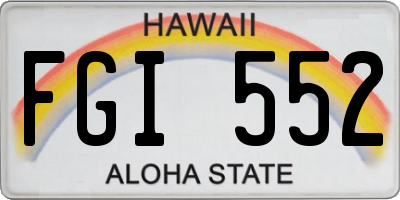 HI license plate FGI552