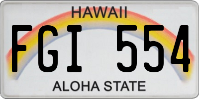 HI license plate FGI554