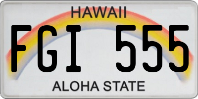 HI license plate FGI555