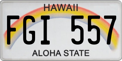 HI license plate FGI557