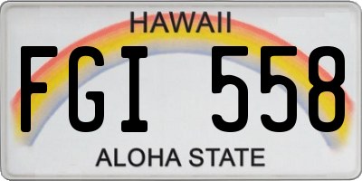 HI license plate FGI558
