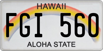 HI license plate FGI560