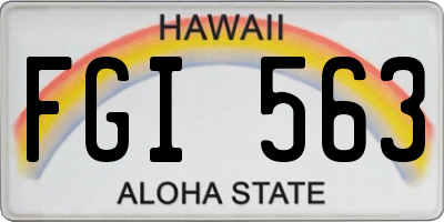 HI license plate FGI563
