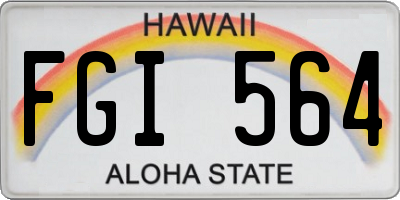 HI license plate FGI564