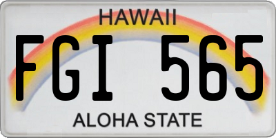 HI license plate FGI565