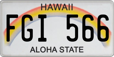 HI license plate FGI566