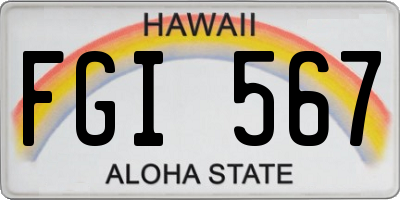 HI license plate FGI567