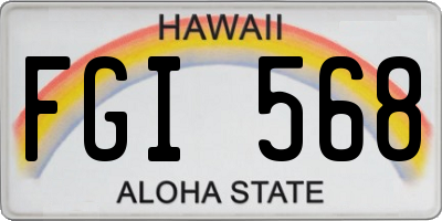 HI license plate FGI568