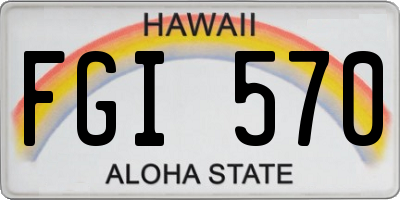HI license plate FGI570