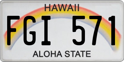 HI license plate FGI571