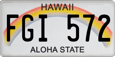HI license plate FGI572