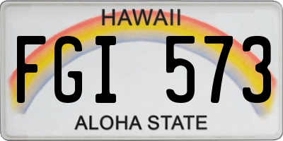 HI license plate FGI573