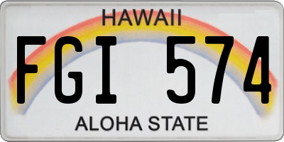 HI license plate FGI574