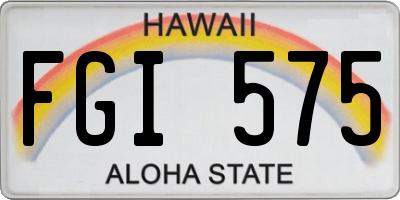 HI license plate FGI575