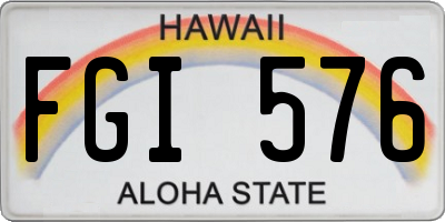 HI license plate FGI576
