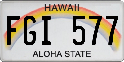 HI license plate FGI577