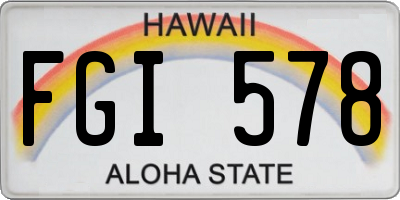 HI license plate FGI578