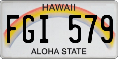 HI license plate FGI579