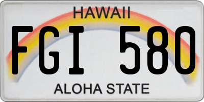 HI license plate FGI580