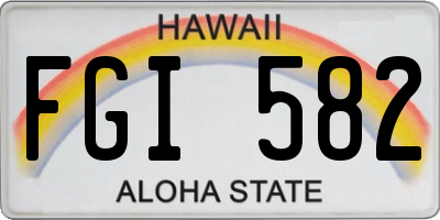 HI license plate FGI582