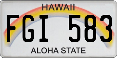HI license plate FGI583