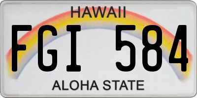 HI license plate FGI584