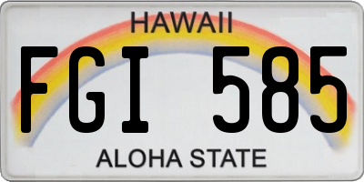 HI license plate FGI585