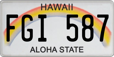 HI license plate FGI587